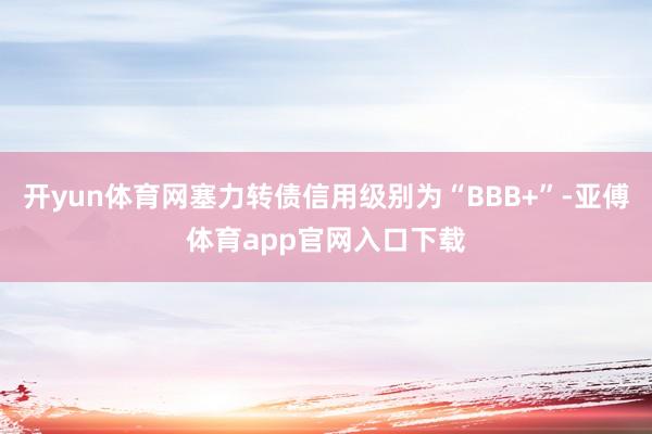 开yun体育网塞力转债信用级别为“BBB+”-亚傅体育app官网入口下载