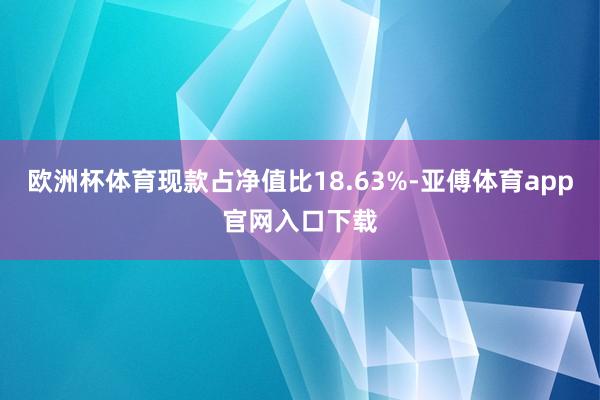 欧洲杯体育现款占净值比18.63%-亚傅体育app官网入口下载