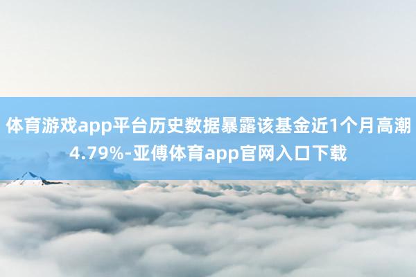 体育游戏app平台历史数据暴露该基金近1个月高潮4.79%-亚傅体育app官网入口下载